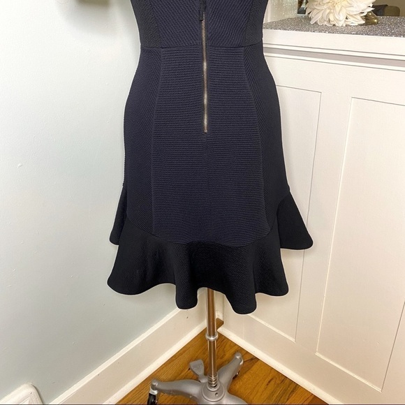 Anthropologie Black Flounce Hem Fit & Flare Dress XS 2 - Picture 8 of 9